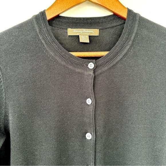 Tommy Bahama cardigan, crew neckline, 3/4 length sleeves, button front, cotton - Picture 3 of 8